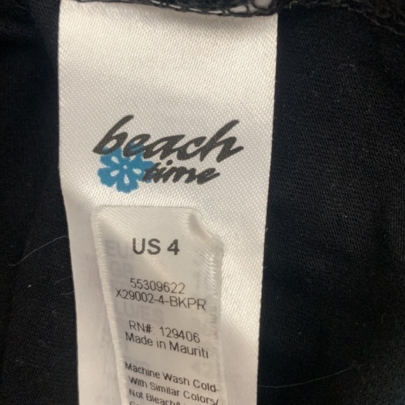 Swim Suit Bathing Suit Cover Up Sleeveless Black and White Floral Print Size 4 - Picture 8 of 9